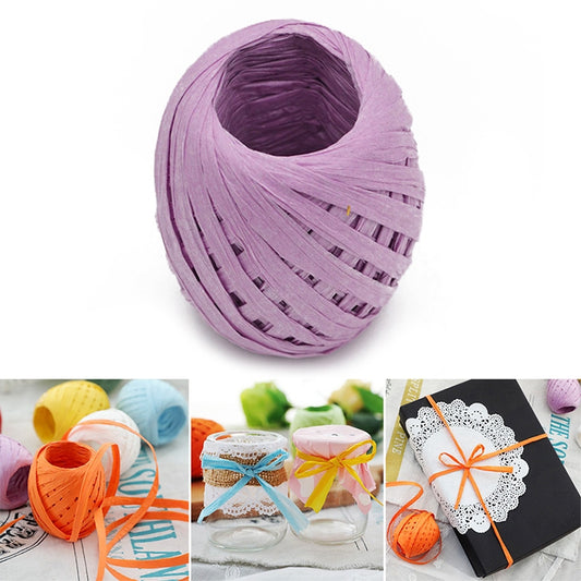 20M Paper Rope Raffia Ribbon Natural Lace Rope Gift Box Wrapping DIY Decoration