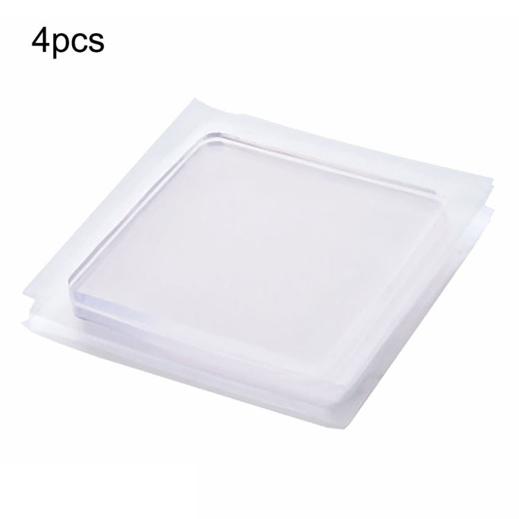 Transparent square silicone washing machine mat, 4-pack