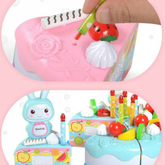 Kitchen Toys Cake Food DIY Pretend Play Fruit Cutting Birthday Toys for Children Kids Gift