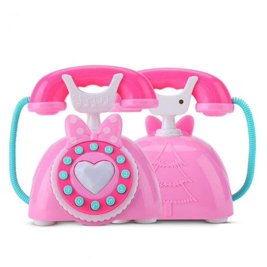 Child Simulation Retro Telephone Light Music Cartoon Early Education Puzzle Musical Toys