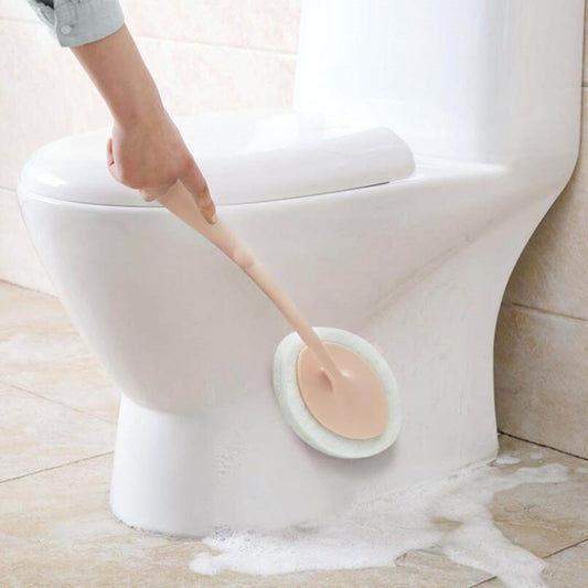 Bathroom Long Handle Cleaning Sponge Brush Floor Tile Decontamination Scouring Pad