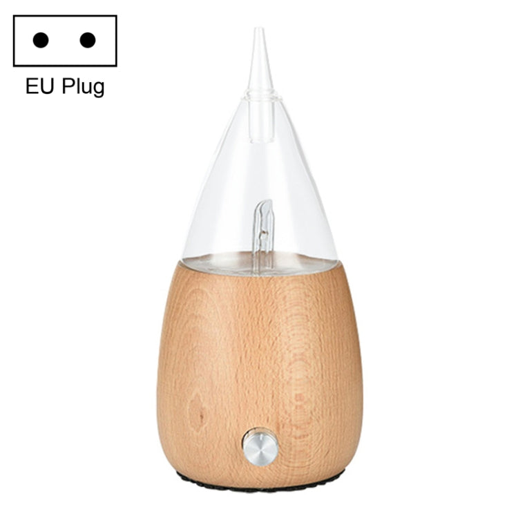 Waterless essential oil diffuser humidifier with light wood body and EU plug