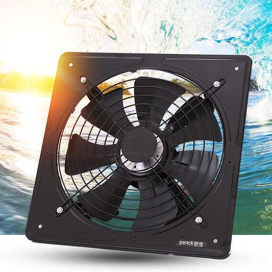 220V Exhaust Fan High Speed Air Extractor Window Ventilation Fan for Kitchen Ventilator Axial Industrial Wall Fan, 12 inch, 10 inch