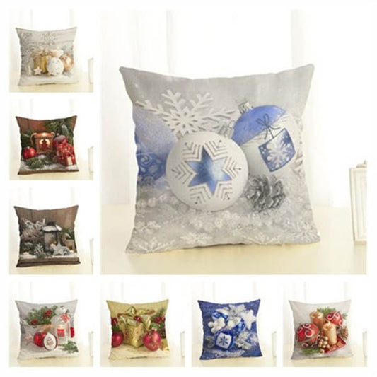 Christmas Decoration Cotton and Linen Pillow Office Home Cushion Without Pillow, 45x45cm