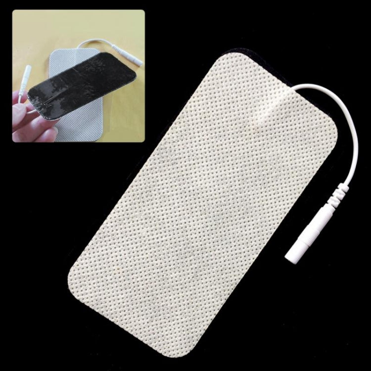 Single rectangular self-adhesive physiotherapy electrode pad with white lead wire
