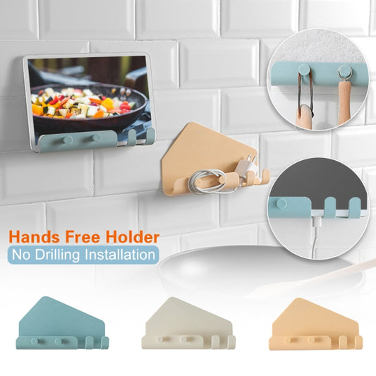 Wall Mounted 4 Hooks Mobile Phone Holder Hook Hanging Cellphone Tablet Charging Stand Bracket