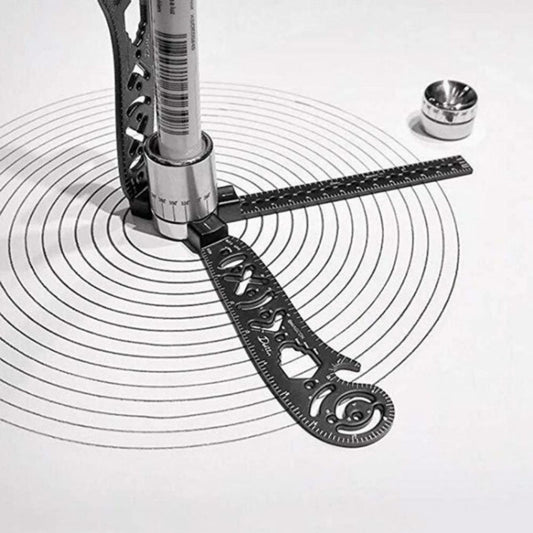 Multi-functional Drawing Ruler Creative Drawing Tool Magnetic Compass Ruler