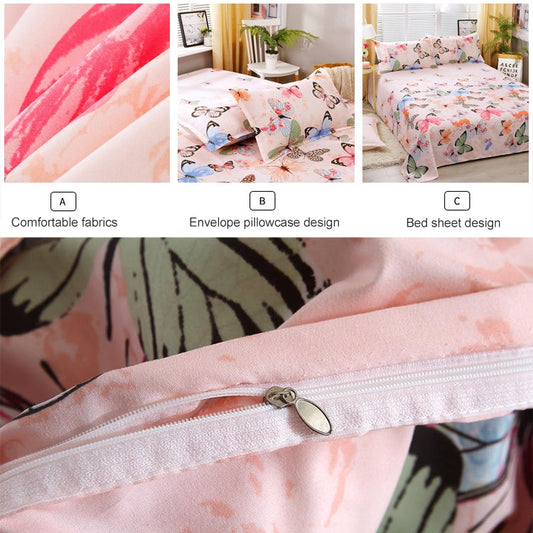 4pcs / Set Printing Bedding Set Bed Sheet Pillowcases Cover, For 1.2m Bed, For 1.5m Bed, For 1.8m Bed, For 2.0m Bed, For 2.2m Bed