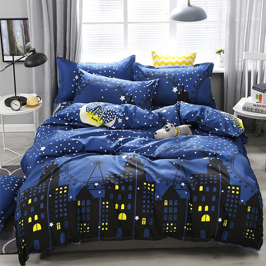 4pcs / Set Printing Bedding Set Bed Sheet Pillowcases Cover, For 1.2m Bed, For 1.5m Bed, For 1.8m Bed, For 2.0m Bed, For 2.2m Bed