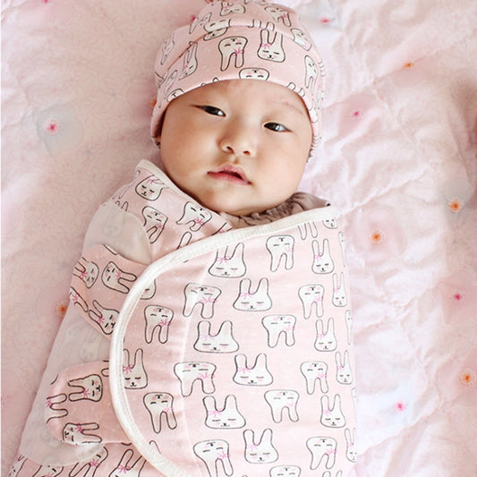 Spring Summer Cotton Baby Infant Bags Towels Sleeping Bags Knitted Cloth Cap Set, S (50x70 CM), L (60x75 CM)