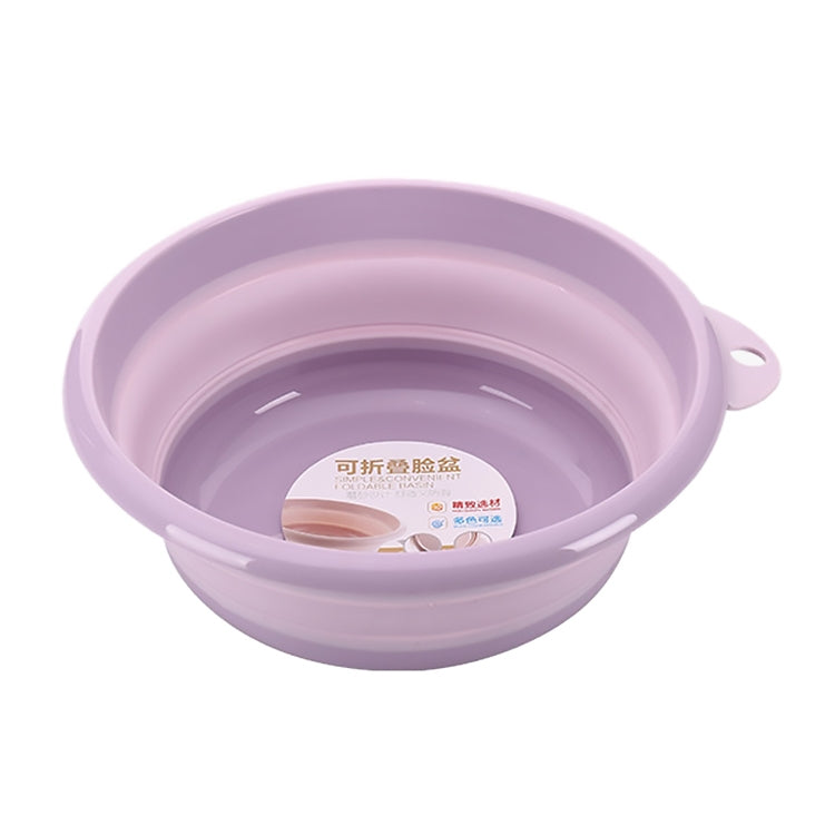 Folding washbasin, round lavender portable wash tub with side handle
