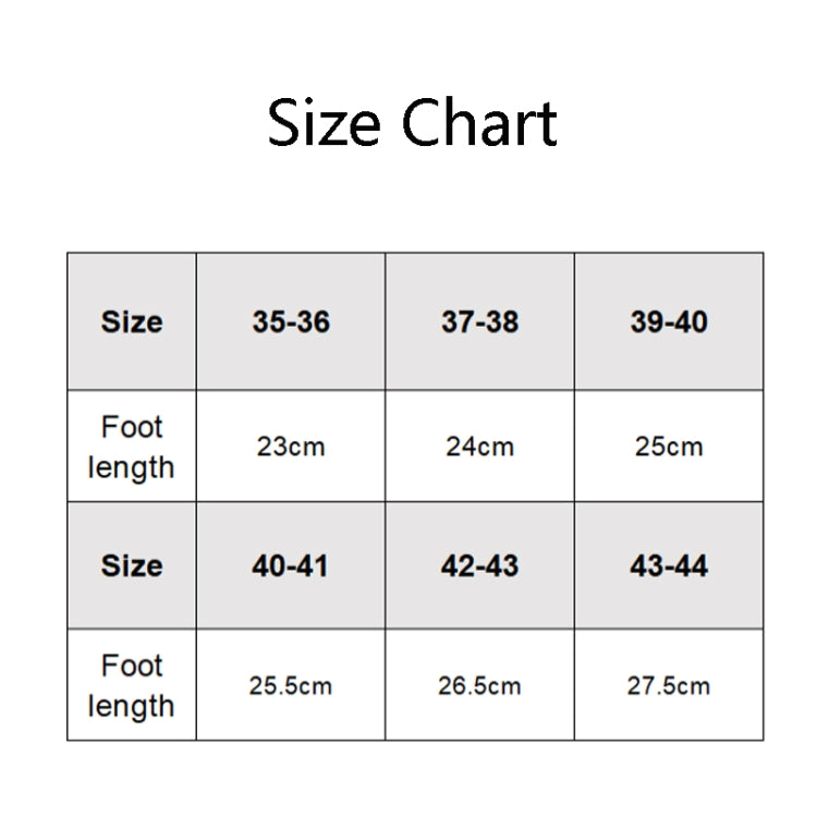 Slipper size chart: 40-41 25.5cm, 42-43 26.5cm, 44-45 27.5cm