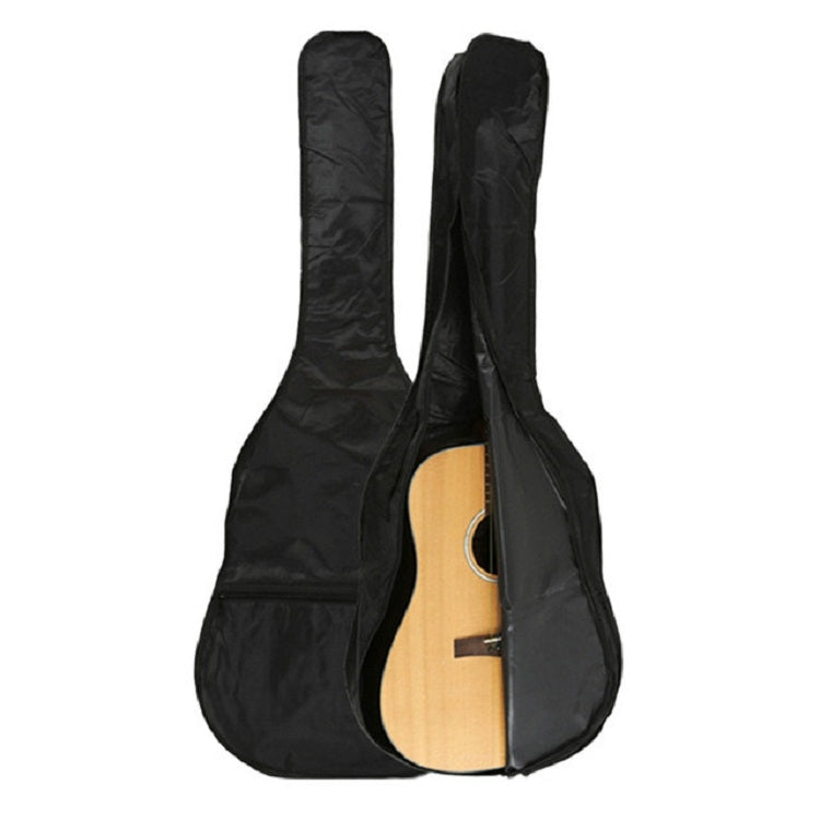 Waterproof guitar bag, black padded shape with zipper opening and guitar cutout window