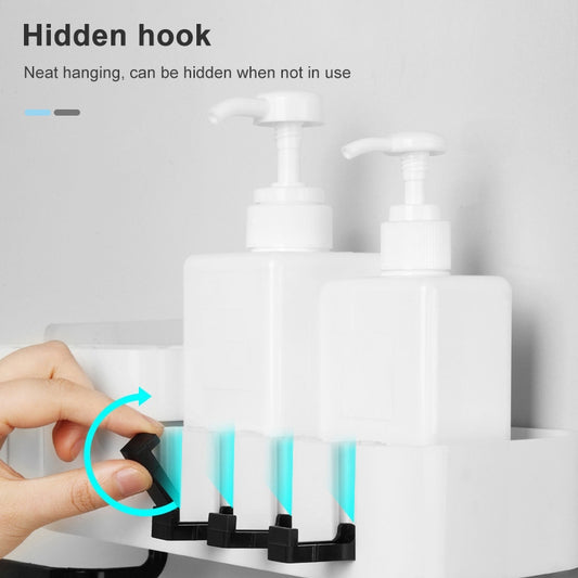 2 PCS Bathroom Accessories Shower Shelf Seamless Rotating Tripod Seamlessly Fixtures Storage Rack Kitchen Tripod