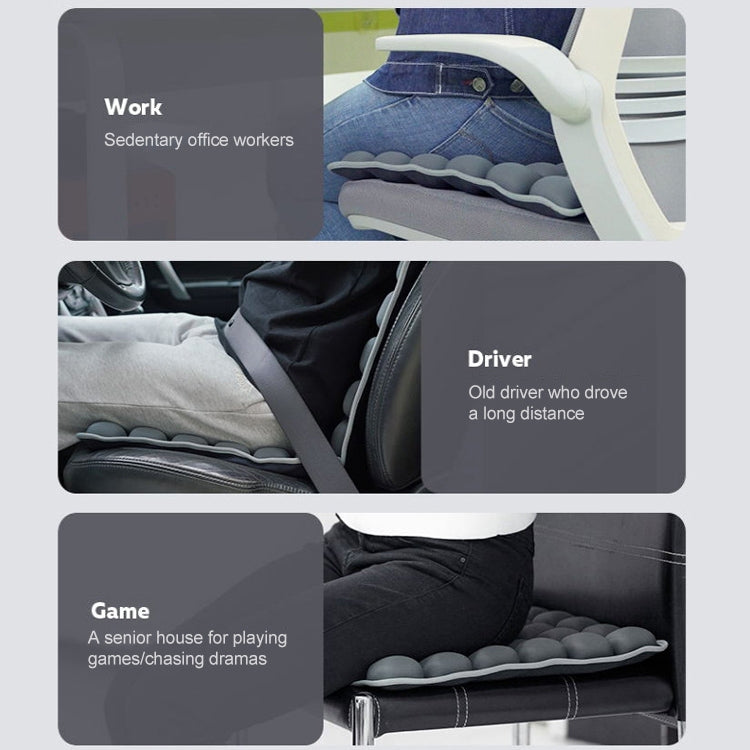 Airbag seat cushion on car seat with raised cell surface for driver comfort