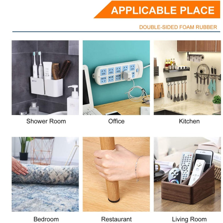 Double-sided foam adhesive stickers applied in home and office settings