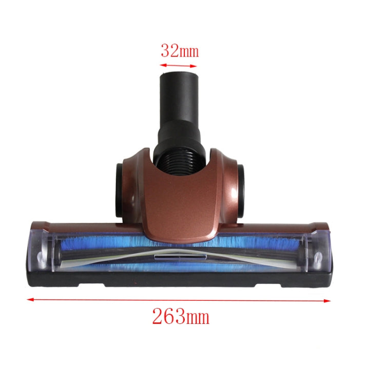 32mm vacuum brush head showing 263mm width with clear roller