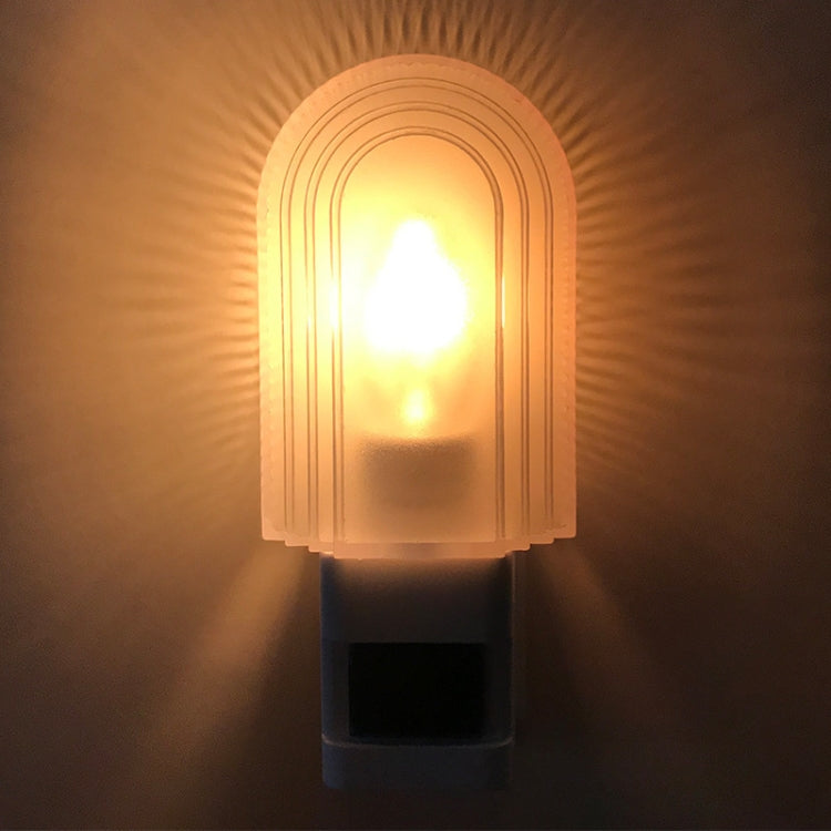 Lit LED night light with translucent arched cover and blue base switch