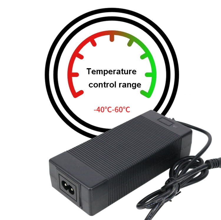 Lithium scooter battery charger with temperature control gauge and power cable