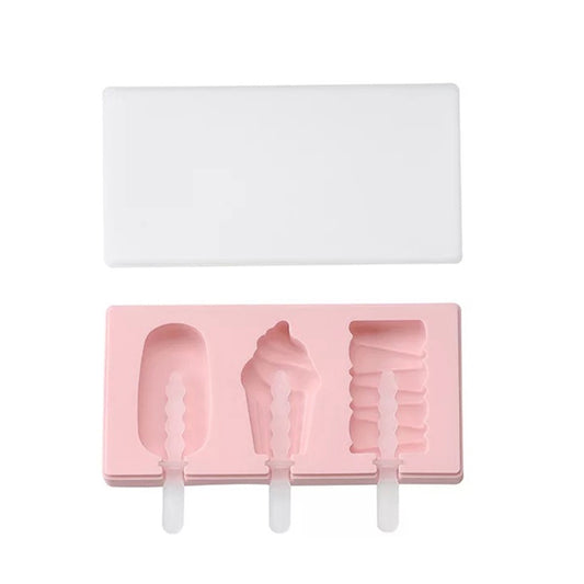 Silicone Cartoon Homemade Handmade DIY Ice Cream Popsicle Mould with Lid, Color Random Delivery, Fruit Woodpecker, Ice Cream, Snowman Hippo Bunny