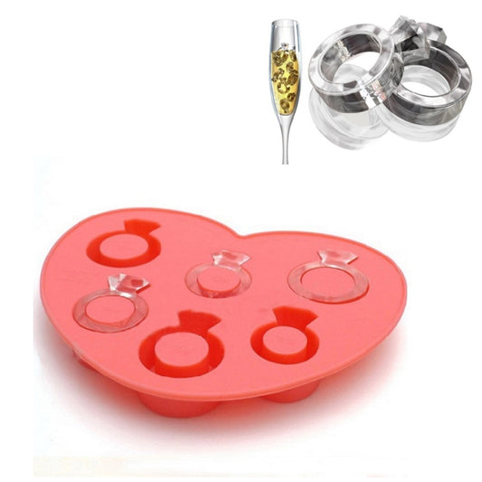 Silicone DIY Creative Ring Ice Mold Ice Box, Ring Shape