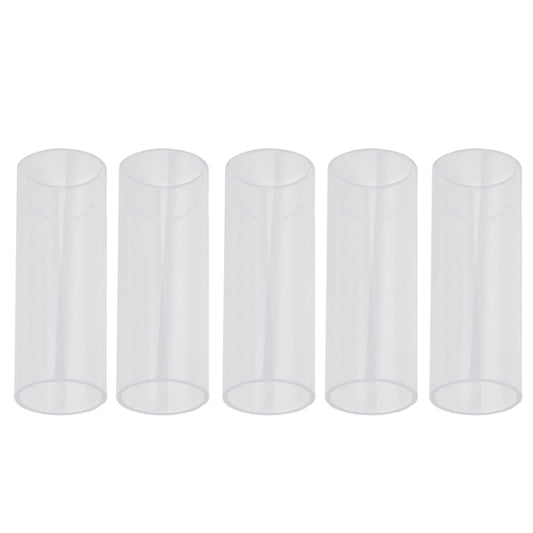 Set of five transparent acrylic guitar slide tubes with rounded ends
