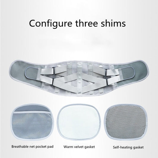 Medical waist support brace with three inner shim pads and mesh backing