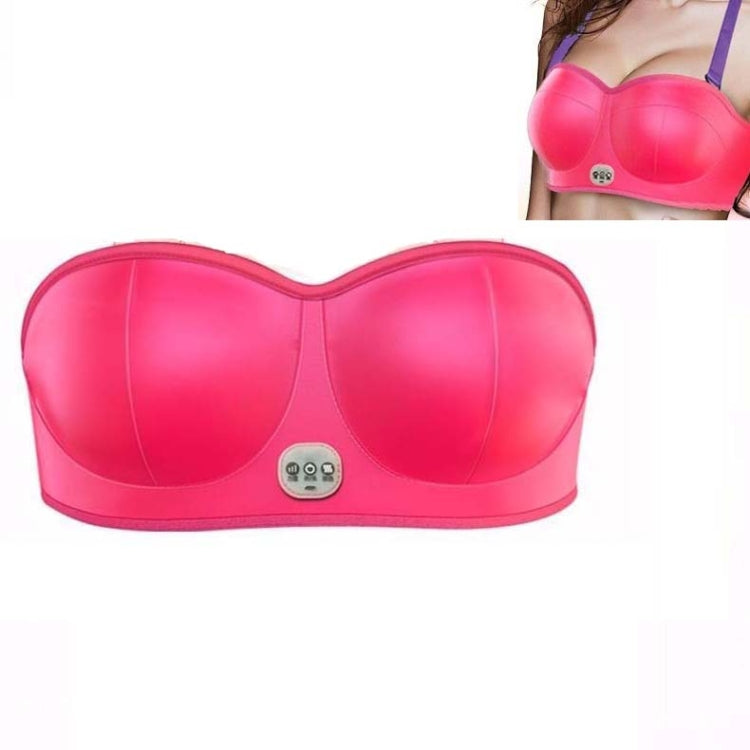 Pink rechargeable electric breast massager with front control panel