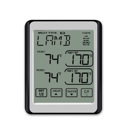 CH-212 Dual Probe Color Screen Smart Alarm Grill Kitchen Thermometer, Colorful Backlight, Orange Backlight