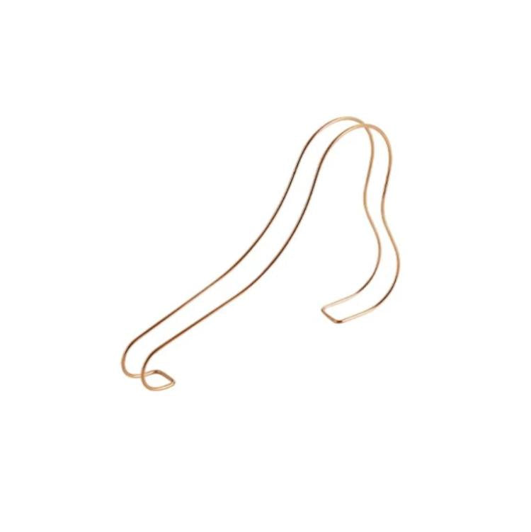 Rose-gold stainless steel high-heel display stand bracket with elastic U-shaped support loop