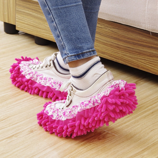 2pcs Chenille Lazy Mopping Shoe Cover Clean Floor Removable and Washable Mop Random Colour, Floor Mop