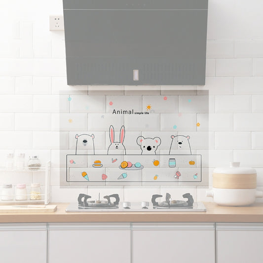 5 PCS Kitchen Cabinet Stove Range Hood Oil-Proof Self-Adhesive Sticker, Transparent Type, Aluminum Foil Type
