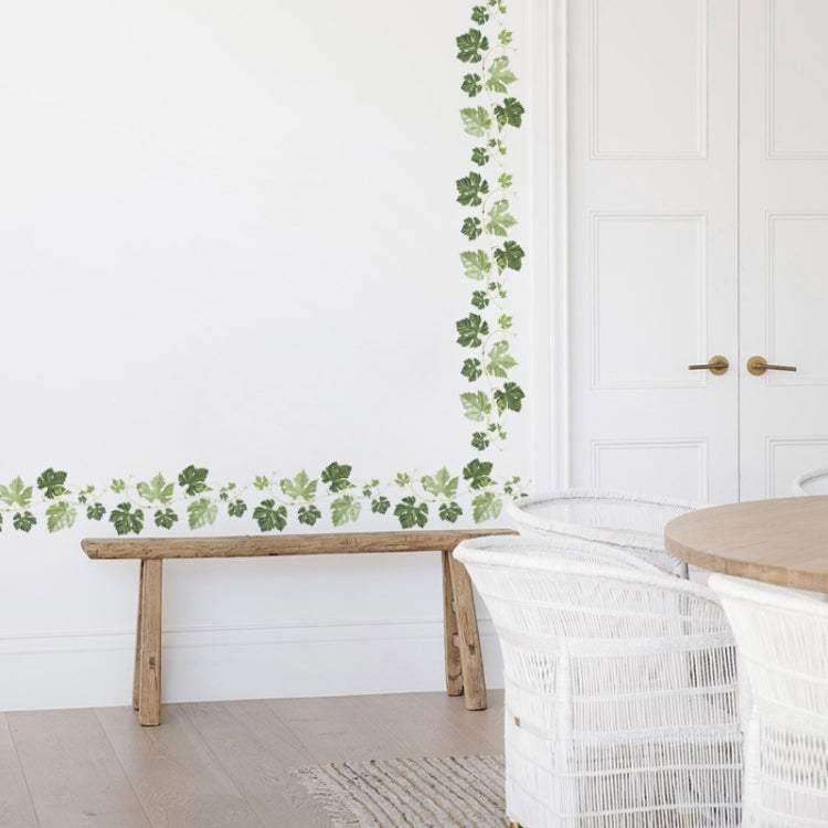 Green Leaf Vine Corner Decoration PVC Self-adhesive Removable Wall Stickers