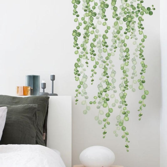 Green Leaf Self-adhesive Removable Wall Stickers, Green Leaf