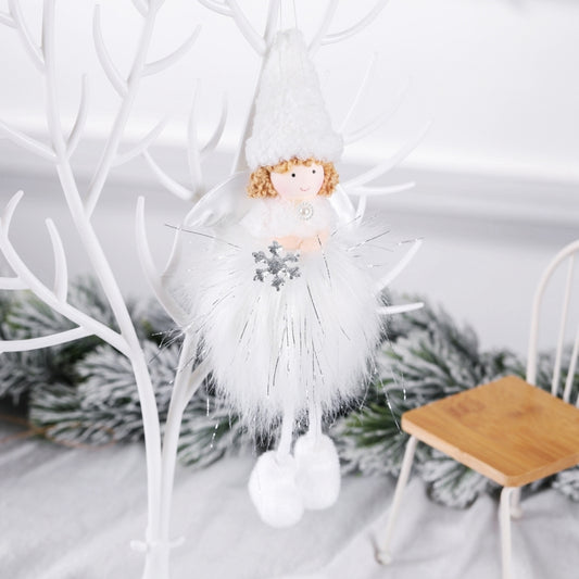 Christmas Decoration Plush Girl Angel Pendant Christmas Tree Pendant Gift, Snowflake Angel, Five Star Angel