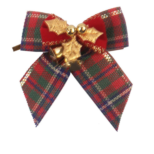 15 PCS Christmas Bow With Iron Bells Christmas Wreath Christmas Tree Decorations, Random Style Delivery, Bow With Iron Bells