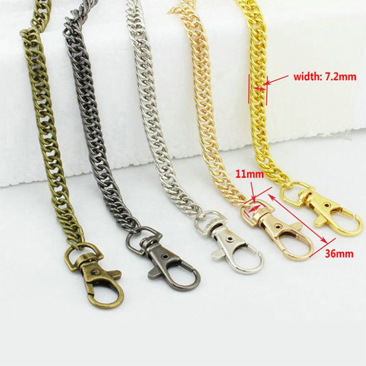 10 PCS Metal Chain Shoulder Bags Handbag Buckle Handle DIY Double Woven Iron Chain Belt, 40cm, 60cm, 100cm, 120cm, 140cm