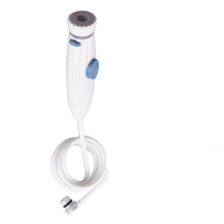 Water flosser replacement tube hose set, white handle with blue button and nozzle