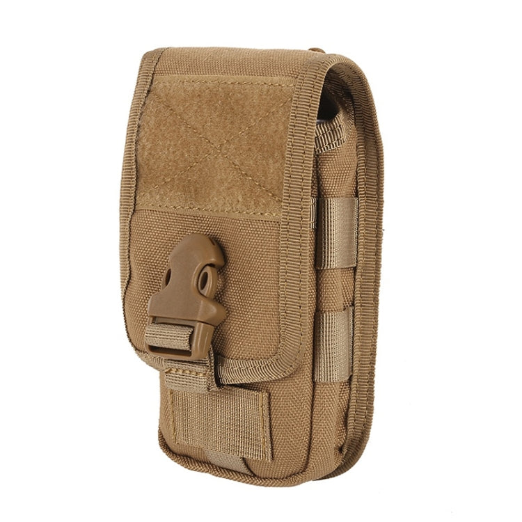 Tan Molle waist bag pouch with front buckle and side strap attachment