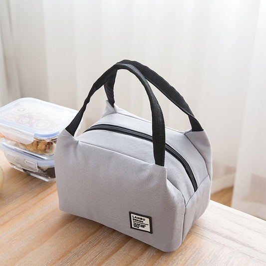 Portable Lunch Bag Thermal Insulated Lunch Box Tote Cooler Bag Bento Pouch Lunch Container School Food Storage Bags, Black, Bento Storage Bags