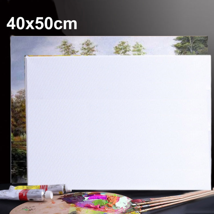 White blank artist canvas board with wooden frame, 40x50cm