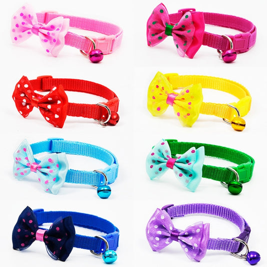 Adjustable Bow Knot Bell Collar Cat Dog Collars Pet Supplies
