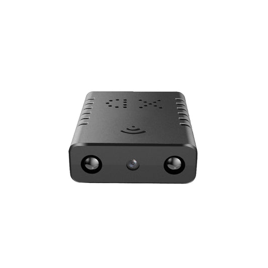Mini WiFi IR-cut camera front view with two round lens openings and top grille vents