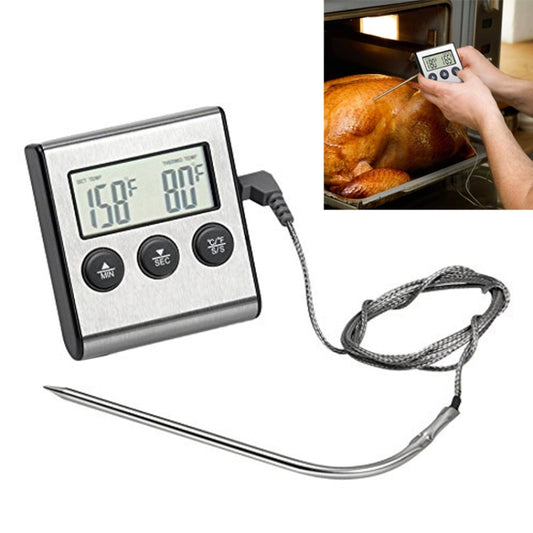 Digital Oven Thermometer Kitchen Food Cooking Meat BBQ Probe Thermometer Timer Water Milk Temperature Cooking Tools, Digital Oven Thermometer