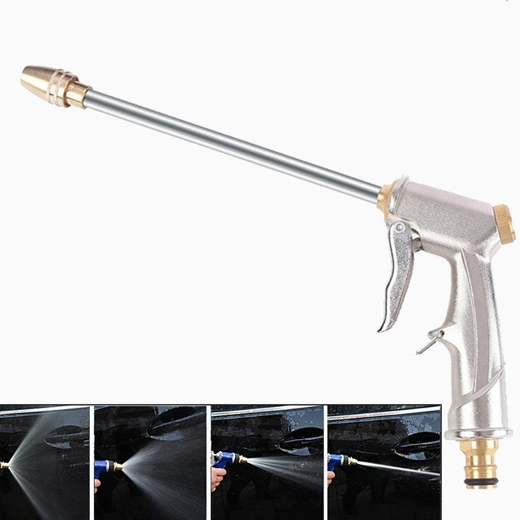 Electroplating Extension Rod Car Wash Water Gun Household Brush Car Gun Garden Watering Gun, Electroplating, Electroplating (Silver)