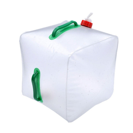 20L Outdoor Camping Folding Bucket Transparent Plastic Folding Water Bag, 20(Grenn)