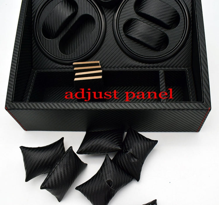 Watch winder box interior with two winding modules and foam cushions