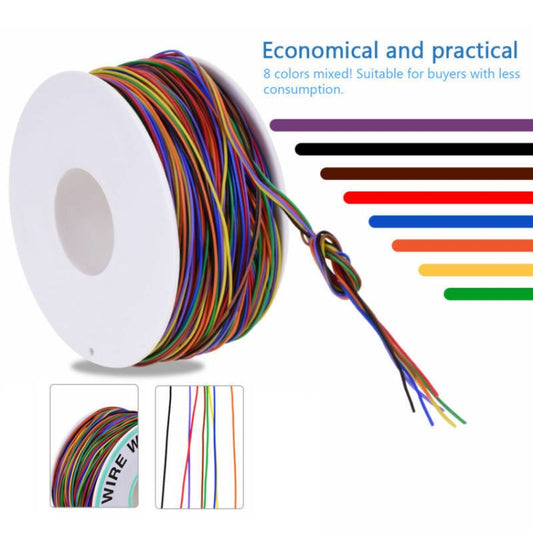 8 Colors 30AWG Wire Tinned Copper Solid PVC Insulation Wrapping Wire, 8 Colors 30AWG