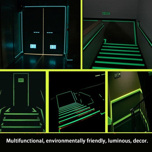 Reflective Glow Tape Self-adhesive Sticker Removable Luminous Tape Fluorescent Glowing Dark Striking Warning Tape, 2cm x 3m