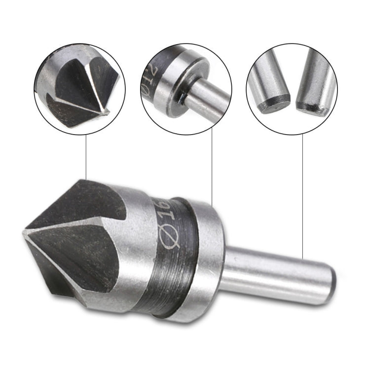 2 In 1 Round Handle 5 Blade Chamfering Woodworking Countersunk Drill Cone Drill, 5 Blade